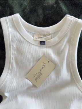 Universal Thread White Ribbed Crew Tank Style Dress